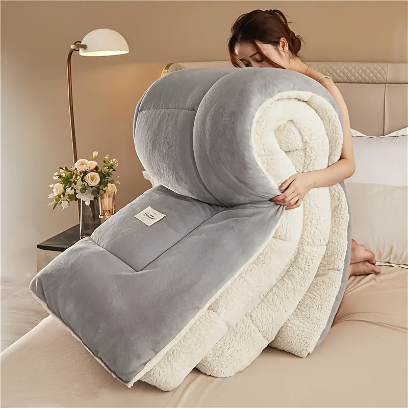 Reversible Plaid Comforter - Contemporary All-Season Quilted Duvet Insert with Box Stitch, Ultra Soft Milk Velvet Fabric, Medium Weight Polyester Fill, Machine Washable, Multipurpose - Available in 9 Sizes, Christmas Present
