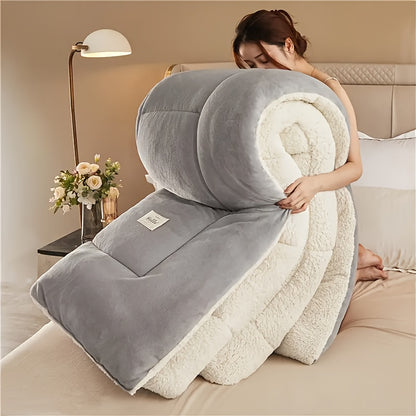Reversible Plaid Comforter - Contemporary All-Season Quilted Duvet Insert with Box Stitch, Ultra Soft Milk Velvet Fabric, Medium Weight Polyester Fill, Machine Washable, Multipurpose - Available in 9 Sizes, Christmas Present
