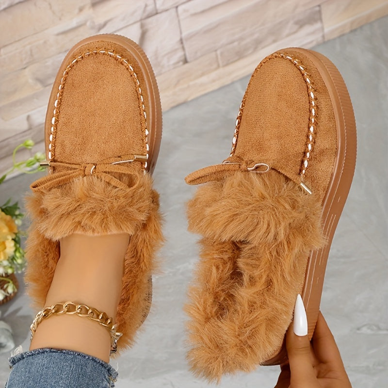 Women's Leopard Print Short Boots, Fashion Plush Lined Winter Shoes, Comfortable Ankle Boots