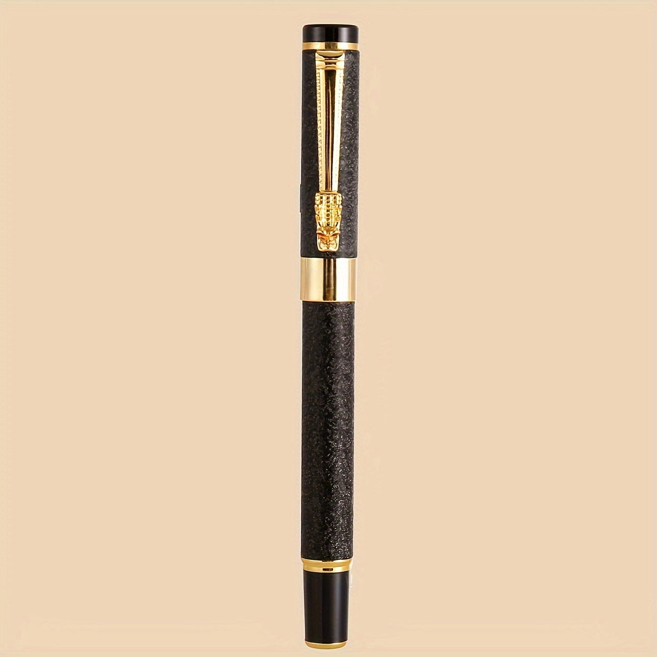 Ergonomic Matte Metal Fountain Pen with Iridium Nib 0.5mm - Perfect for Business & Office, Daily Writing, Calligraphy Practice, Business Writing Tool | Decorative Pen Design | Intricate Clip Detailing