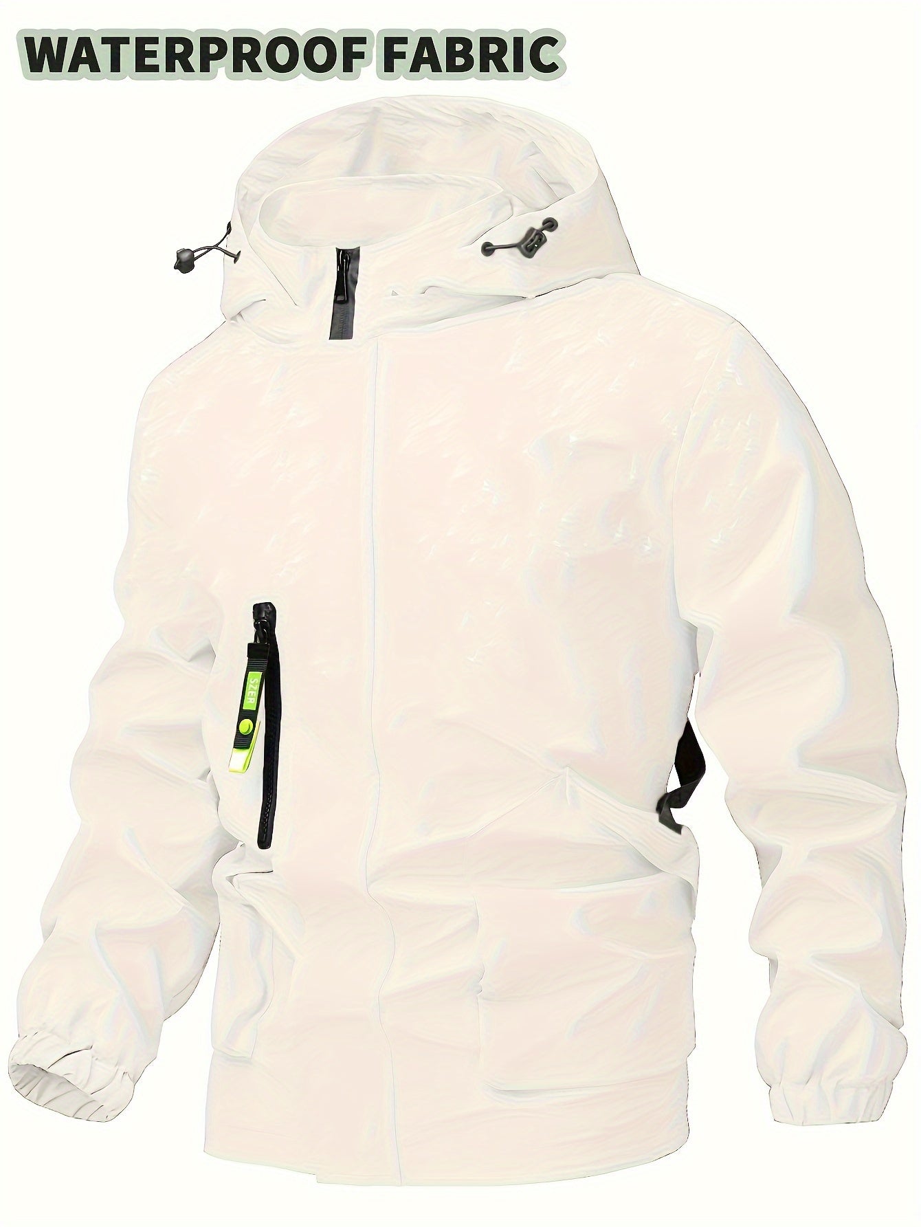Chaqueta cortavientos de color liso con capucha para hombre, abrigo impermeable informal, ropa de exterior para primavera y otoño.