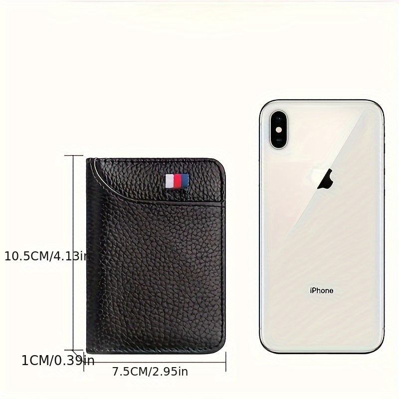 PU Leather Passport Cover Wallet - Slim Basic Design, Foldable, Portable, Comfortable Grip, Multiple Card Slots, Daily Commute Essentials, Elegant & Durable Open Card Holder