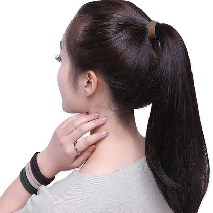 Juego de 50 bandas elásticas para el pelo para mujer, de 4 cm, de colores lisos y sencillos, accesorios para el cabello, coleteros.