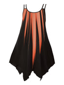 Plus Size Ombre Print Cami Dress, Vacation Style Asymmetrical Hem Sleeveless Crew Neck Dual Strap Dress For Spring & Summer, Women's Plus Size Clothing