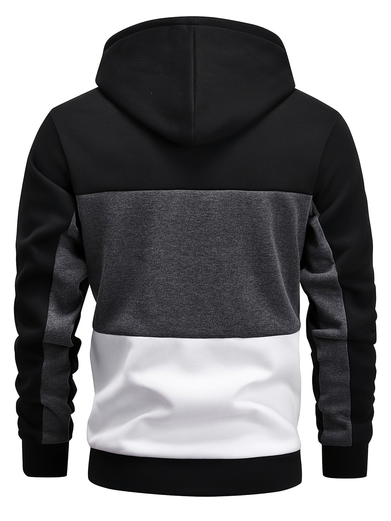 Color Block Hoodie, Cool Hoodies for Men, Men's Casual Graphic Design Pullover Hooded Sweatshirt with Kangaroo Pocket, Streetwear for Winter and Fall, As Gifts