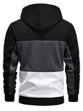 Color Block Hoodie, Cool Hoodies for Men, Men's Casual Graphic Design Pullover Hooded Sweatshirt with Kangaroo Pocket, Streetwear for Winter and Fall, As Gifts