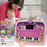 Kids Tablet Toddler Learning Pad With LED Screen Teach Alphabet Numbers Word Music Math Early Development Interactive Electronic Toy For Boys &amp; Girls (Battery Not Included) Halloween Christmas Gift