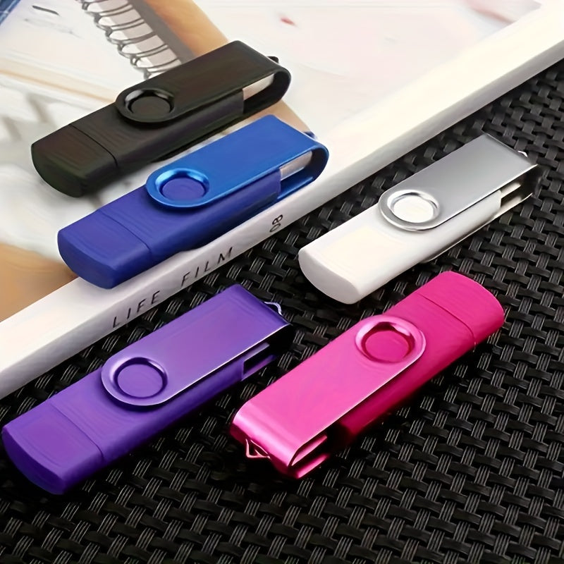 Multi-Capacity USB Flash Drive 2 in 1 Type-C and USB 2.0 OTG Pen Drive – 256GB, 128GB, 4GB High Speed Memory Stick