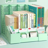Organizador de escritorio de 4 compartimentos con portalápices: elegante y duradero para suministros de oficina y organización de archivos.