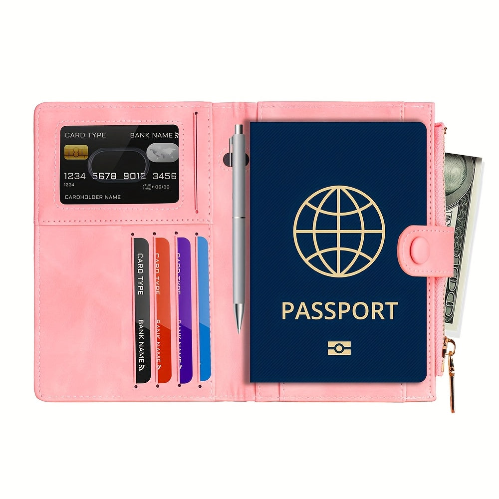 Cartera de viaje antirrobo RFID de moda: espaciosa y segura, con cierre de cremallera. Ideal para pasaporte, tarjetas bancarias, tarjetas de crédito, fotos, DNI, tarjetas SIM y cambio. Ideal para salir, regalar y para personas con problemas.