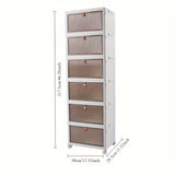 Caja de almacenamiento plegable multifuncional con puertas transparentes, ideal para ropa, libros y juguetes. Estilo clásico, para colocar en el suelo, parte trasera de plástico. Ideal para organizar el dormitorio, el baño, la oficina y la sala de estar.