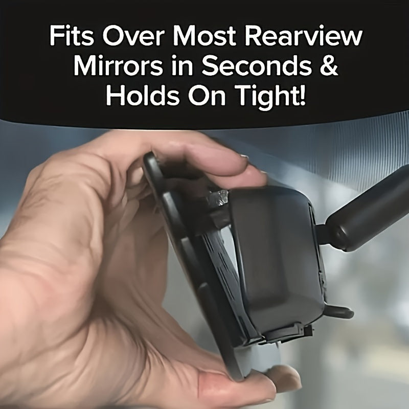 1PC Wide-Angle Panoramic Car Rearview Mirror: Enhances Blind Spot Visibility & Large Field of View - Durable ABS Material
