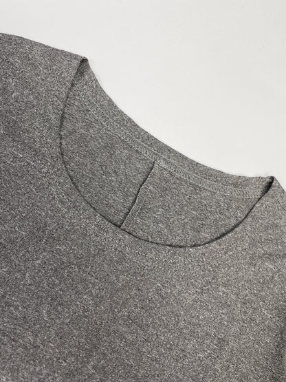 Plus Size Elegant Gray Maxi Dress with Belt - Stretchy Polyester, Long Sleeves, Round Neck, Ruffle Hem & Pockets - Machine Washable for Spring/Fall, TB6422, Waist-cinching, Long Dress