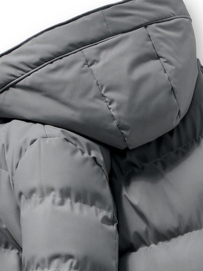 Men'S Solid Color Jacket, Comfy Warm Trendy Winter Cold-Proof Outwear As Gift