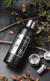 Botella de agua térmica de acero inoxidable: gran capacidad, a prueba de fugas y portátil para actividades al aire libre, deportes y viajes. Sin BPA.