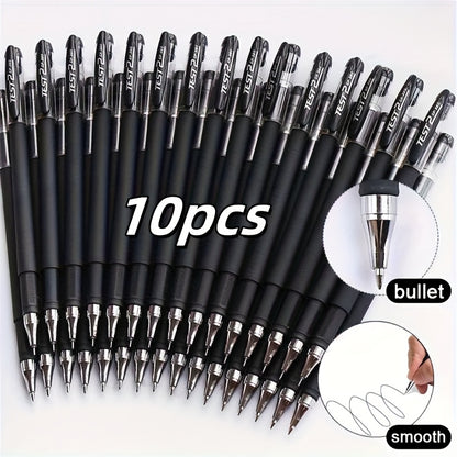 Bolígrafos negros de escritura suave de 0,5 mm: ideales para estudiantes y oficinas, firmas comerciales y exámenes. Bolígrafo redondo.
