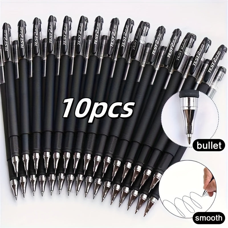 Bolígrafos negros de escritura suave de 0,5 mm: ideales para estudiantes y oficinas, firmas comerciales y exámenes. Bolígrafo redondo.