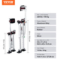VEVOR Drywall Stilts 18''-30''/36''-50'' Adjustable Aluminum Tool Stilts with Protective Knee Pads Non-Slip Work Stilts for Home