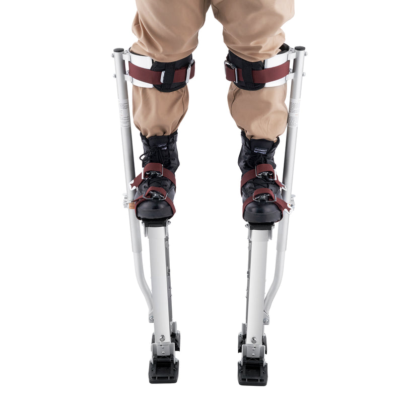 VEVOR Drywall Stilts 18''-30''/36''-50'' Adjustable Aluminum Tool Stilts with Protective Knee Pads Non-Slip Work Stilts for Home