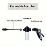 Pistola de agua de alta presión para lavado de autos, boquilla multifunción para manguera de jardín, rociador de varilla gruesa ajustable con punta de cobre chapado, adaptador universal de conexión rápida de 3/4" y 1/2" para herramientas de limpieza.
