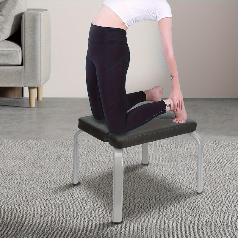 1x Black PU Yoga Inversion Chair with Steel Pipe Frame - Detachable, 200kg Capacity, Ideal for Headstands & Workouts, Perfect for Halloween/Christmas/Thanksgiving, Versatile Workout Chair|Modern Fitness Chair|Durable Construc