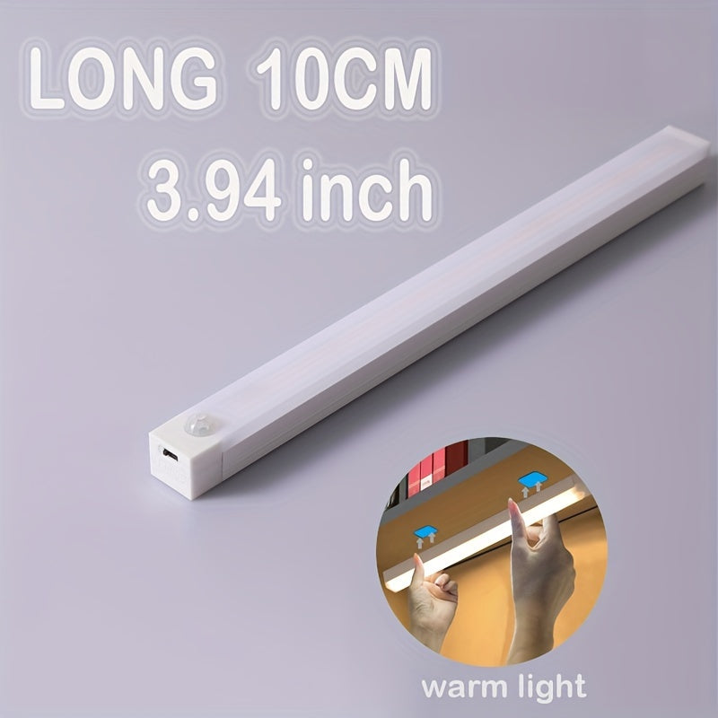 Smart Motion-Activated LED Light Strip - Wireless, Magnetic Mount, USB Rechargeable for Wardrobe, Kitchen, Desk & More