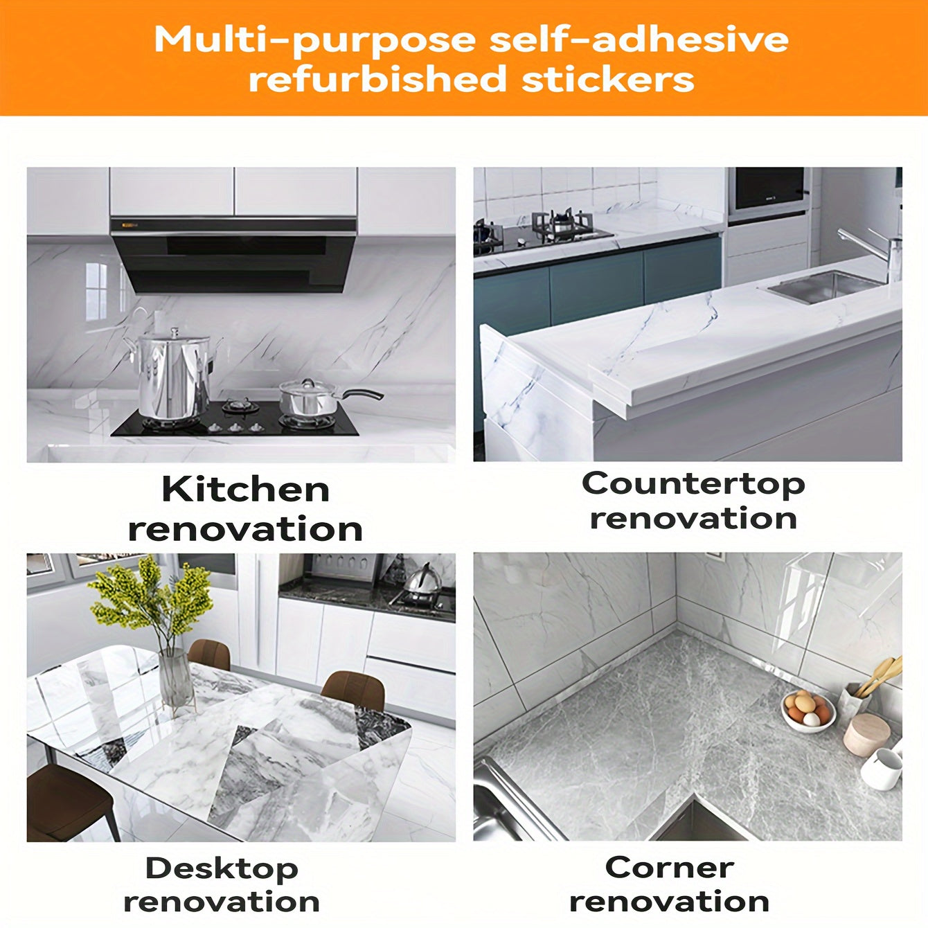 Adhesivo de cocina con efecto mármol, papel de aluminio, para armario de extracción de aceite, adhesivo de pared para estufa, resistente al calor y al aceite.