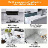 Adhesivo de cocina con efecto mármol, papel de aluminio, para armario de extracción de aceite, adhesivo de pared para estufa, resistente al calor y al aceite.