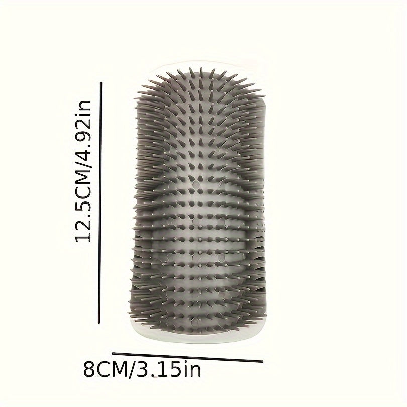 Self-Cleaning Cat Grooming Brush - Wall Corner Mounted Massage Comb for Shedding & Itch Relief, Interactive Teaser Tool for Cats, Ideal Daily Use & Great Gift for Cat Owners, Cat Grooming Tools, Plastic, Pet Hair Removal, Sui
