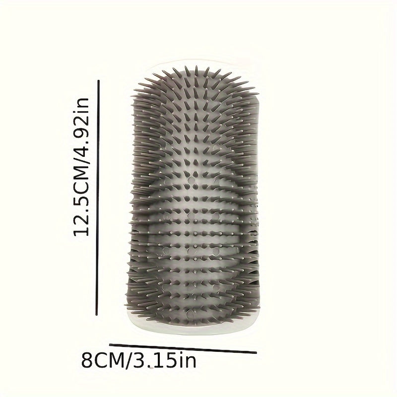 Self-Cleaning Cat Grooming Brush - Wall Corner Mounted Massage Comb for Shedding & Itch Relief, Interactive Teaser Tool for Cats, Ideal Daily Use & Great Gift for Cat Owners, Cat Grooming Tools, Plastic, Pet Hair Removal, Sui