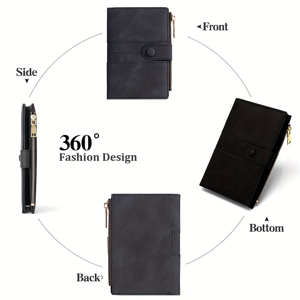 Cartera de viaje antirrobo RFID de moda: espaciosa y segura, con cierre de cremallera. Ideal para pasaporte, tarjetas bancarias, tarjetas de crédito, fotos, DNI, tarjetas SIM y cambio. Ideal para salir, regalar y para personas con problemas.