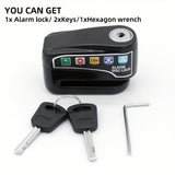 High Decibel Alarm Disc Lock for Bikes, Heavy-Duty Anti-Theft Motorcycle Lock with Motion Sensor - Waterproof Zinc Alloy Bicycle Disc Brake Lock with 2 Keys and Hex Wrench for Outdoor Generator, Scooter, Tricycle, Baby Carria