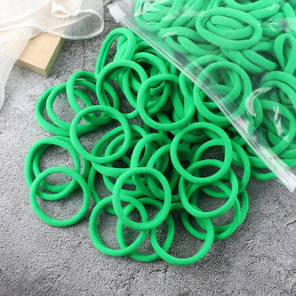 Juego de 50 bandas elásticas para el pelo para mujer, de 4 cm, de colores lisos y sencillos, accesorios para el cabello, coleteros.