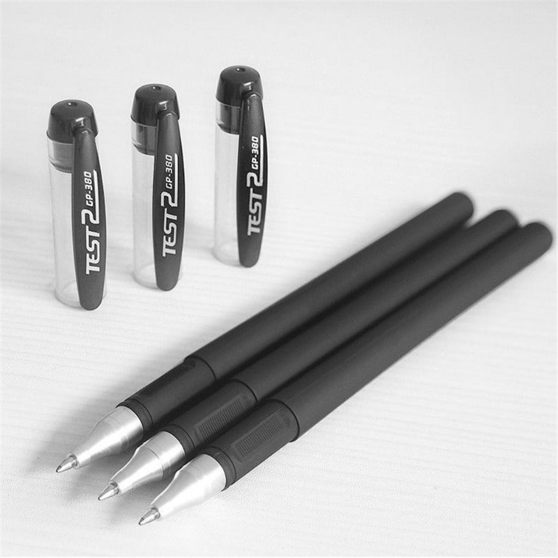 Bolígrafos negros de escritura suave de 0,5 mm: ideales para estudiantes y oficinas, firmas comerciales y exámenes. Bolígrafo redondo.