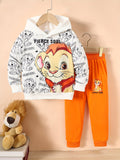 Popular Autumn and Winter Set for Boys Featuring a Hoodie and Sweatpants with a Lion Print, Designed for Targeted Development, for Outdoor