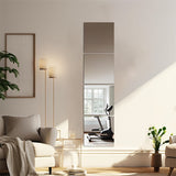 4pcs Set, 1mm Thick Square Acrylic Mirror Wall Decals - Shatterproof & Removable, Perfect for Bedroom, Living Room, Office, Kitchen, Bathroom, and Entryway Decor, Full-Length Dressing Mirror Stickers, 7.9x7.9 Inches