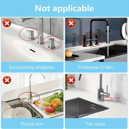 5° Slope Extended Size Silicone Kitchen Sink Drain Mat - Self-Draining Fast, Easy to Clean, and Foldable Edge