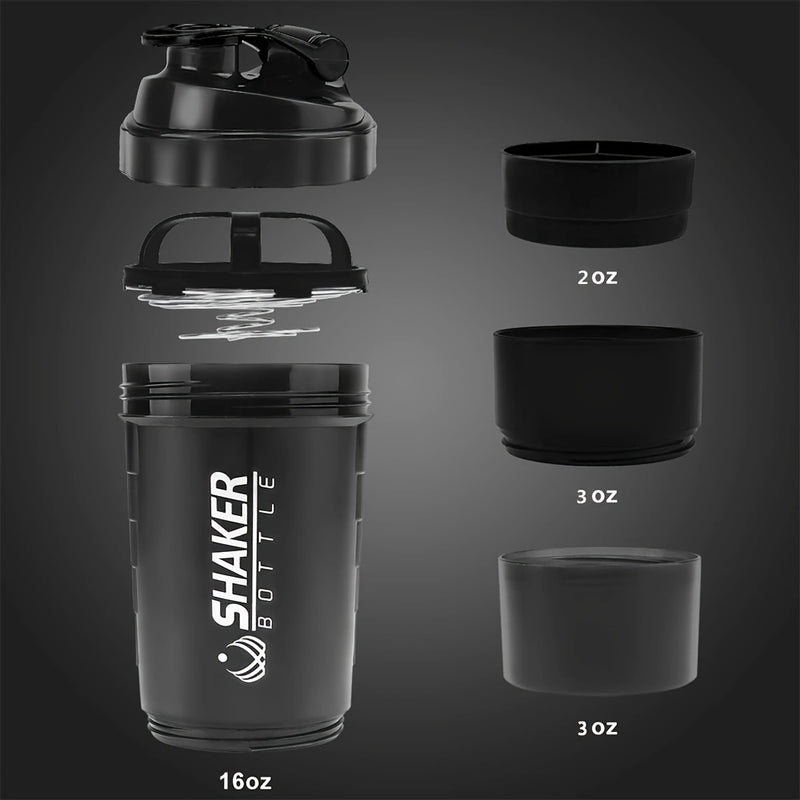 Vaso mezclador de proteínas portátil - Material PP duradero, ideal para gimnasios y actividades al aire libre. Vaso mezclador para batidos.