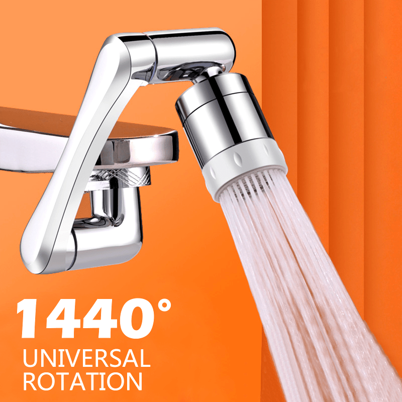 1pc Premium 1440° Copper Alloy Universal Swivel Faucet Spray Head - Adjustable, Water-Saving, And Easy to Install - Suitable for Extension Faucet, Aerator Spout, Kitchen Faucet, Wash Basin Robot Arm Faucet Extender, And Sink