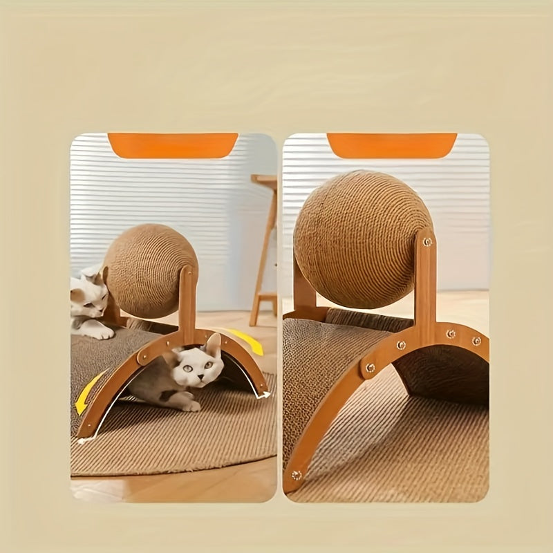 Rascador vertical resistente para gatos con cartón corrugado texturizado, estación de juego multifuncional y cama cómoda - Diseño compacto para gatos