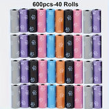 150/300/600pcs Colorful Cartoon Paw Print Dog Poop Bags, Leak-proof Pet Waste Bags Mixed Color Pack