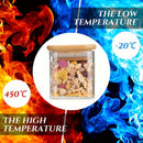 12pcs Glass Spice Jars Set with Natural Bamboo Lids, Airtight Square Jars with Waterproof Sticker Labels, Food Storage Containers, Empty Small Spice Jars for Spices, Salt, Sugar