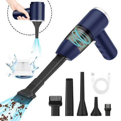 Handheld Cordless Vacuum Cleaner Car Vacuum Portable Wireless, 4-in-1 Vacuum/Blow/Charge/Pump, Vacuum Compressed Air Dust Removal, Wind Dry Hair Dryer Electric Dust Remover, Simple Operation, Cleaning Without Residue