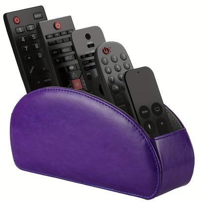 Soporte para control remoto con 5 compartimentos: caja de cuero sintético para almacenamiento en escritorio, ideal para TV, DVD, Blu-ray, reproductor multimedia y controladores de calefacción. Organizador de escritorio y cajones para el hogar.