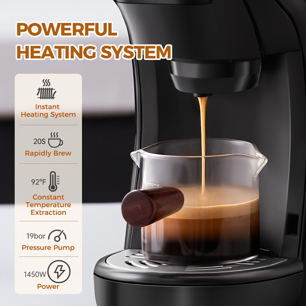 Cafetera de cápsulas 3 en 1 CAFELFFE, control de temperatura (caliente/frío), calentamiento, compatible con Dolce Gusto y café molido, cafetera automática para la cocina del hogar, gran regalo para Halloween, Navidad o Año Nuevo