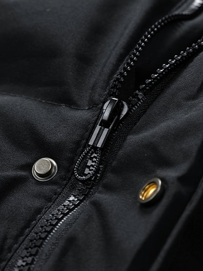 Men'S Solid Color Jacket, Comfy Warm Trendy Winter Cold-Proof Outwear As Gift