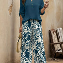 Spring-Summer Fashion Design Elegant Pullover Long Sleeve Top + Pants Set