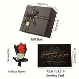 Set de regalo de 6 piezas para hombre: billetera de cuero, cinturón de acero inoxidable, vaso con tapa, llavero, tarjeta y flores artificiales. Ideal para cumpleaños, San Valentín, Día del Padre y Navidad.