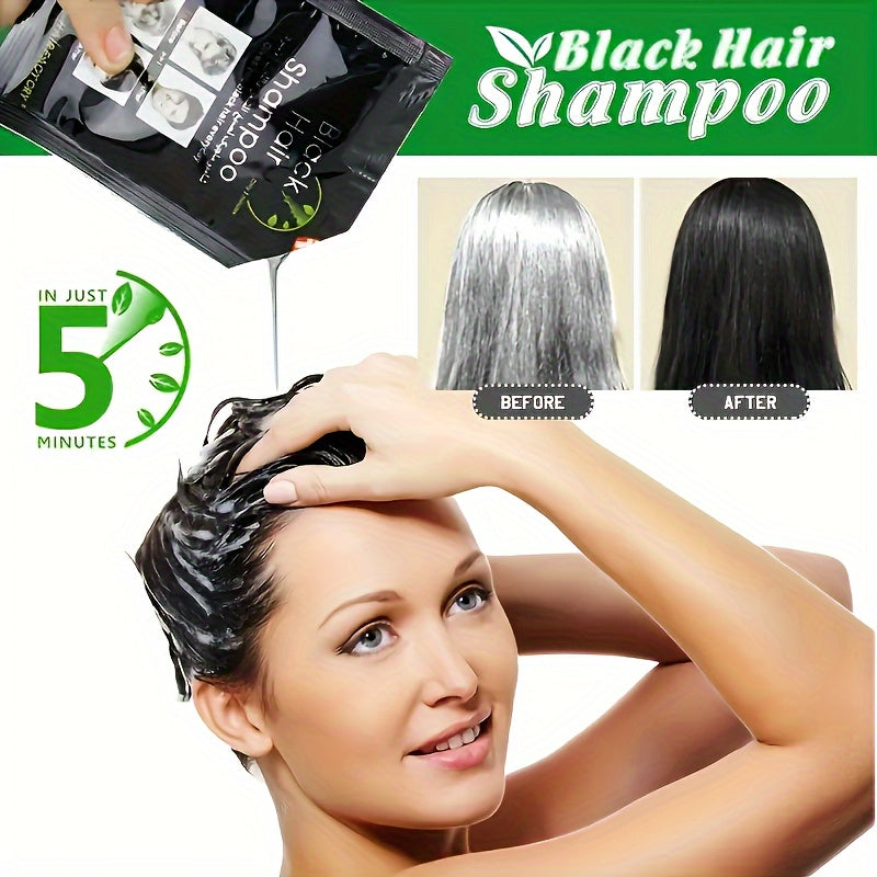 10pcs Black Hair Dye Cream, 25ml Each - Semi-Permanent, Plant-Based Formula for All Hair Types