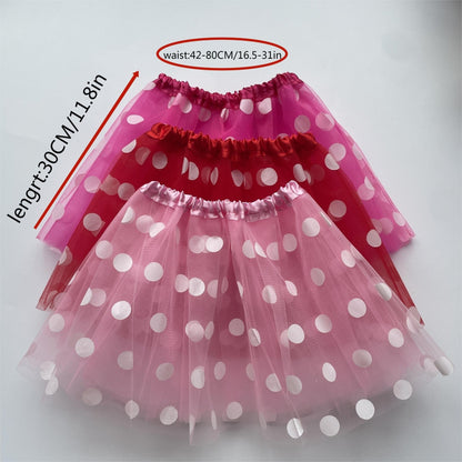 Delicate Y2K Sweet Lovely Classic Polka Dot Tutu, Women Girls Angel Fairy Skirt, Photography Dress Up, Halloween Mardi Gras Cosplay Prop, Birthday Party LARP Supply, Stage Performance Accessory